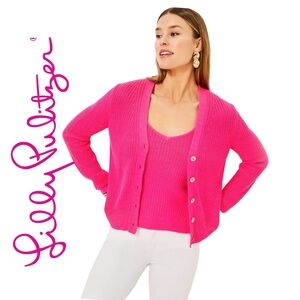 Lilly Pulitzer Women's Vibrant Pink Cardigan Set